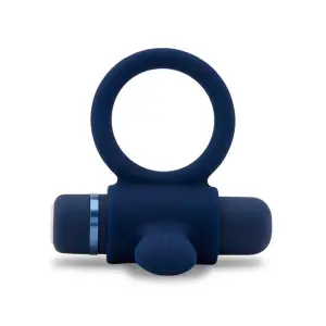 Nu Sensuelle Silicone Bullet Ring - Navy Blue - vibrating cock ring - product image 2
