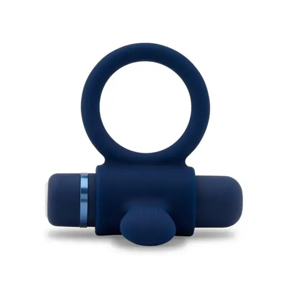 Nu Sensuelle Silicone Bullet Ring - Navy Blue - vibrating cock ring - product image 2