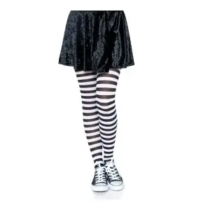Nylon Striped Tights Black White Os lingerie hosiery - main product image