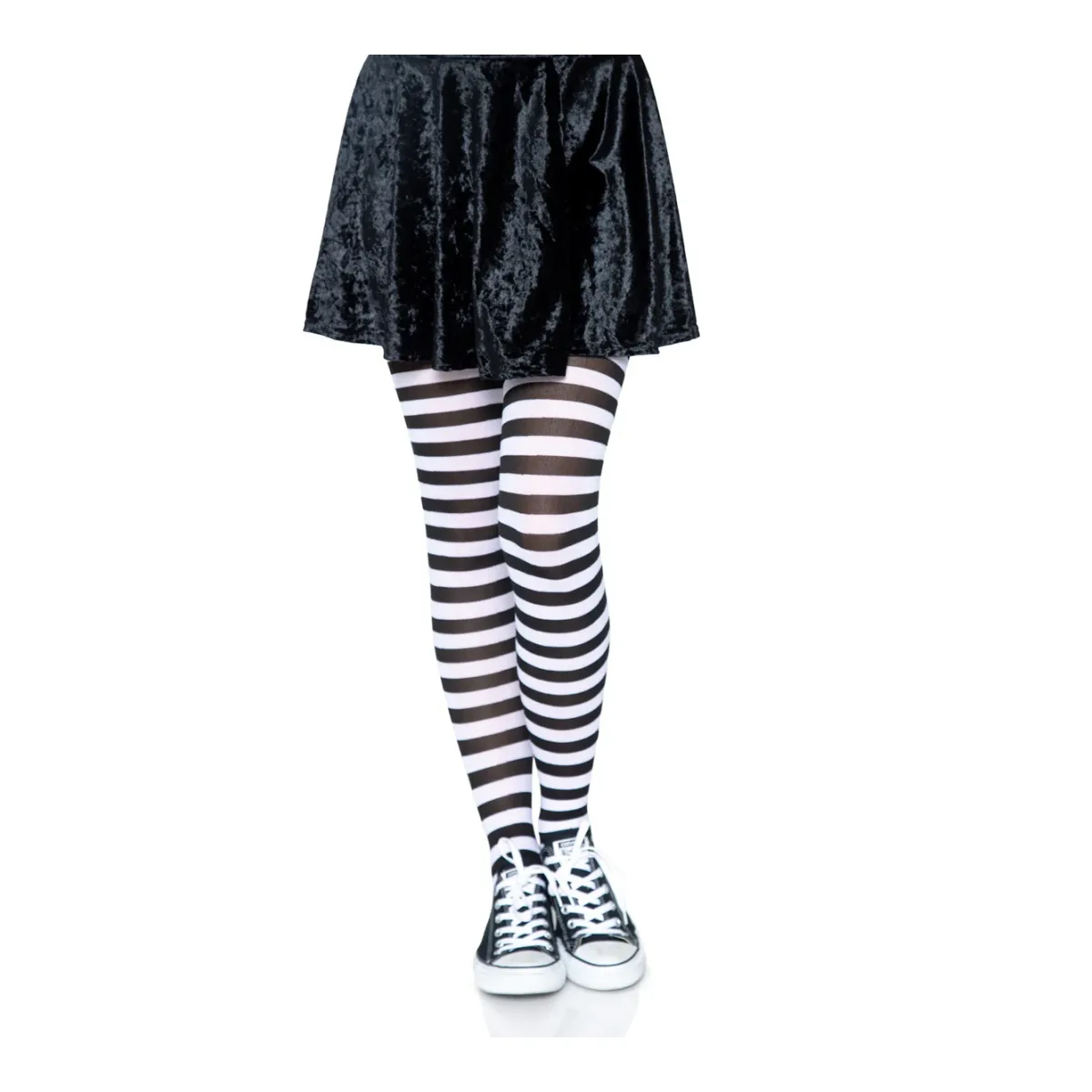 Nylon Striped Tights Black White Os lingerie hosiery - main product image