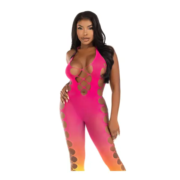Ombre Footless Bodystocking - One Size - Sunset bodystocking - main product image