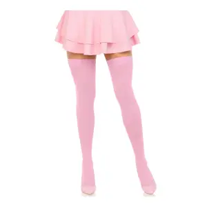 Opaque Nylon Thigh Highs - One Size - Pink lingerie hosiery - main product image