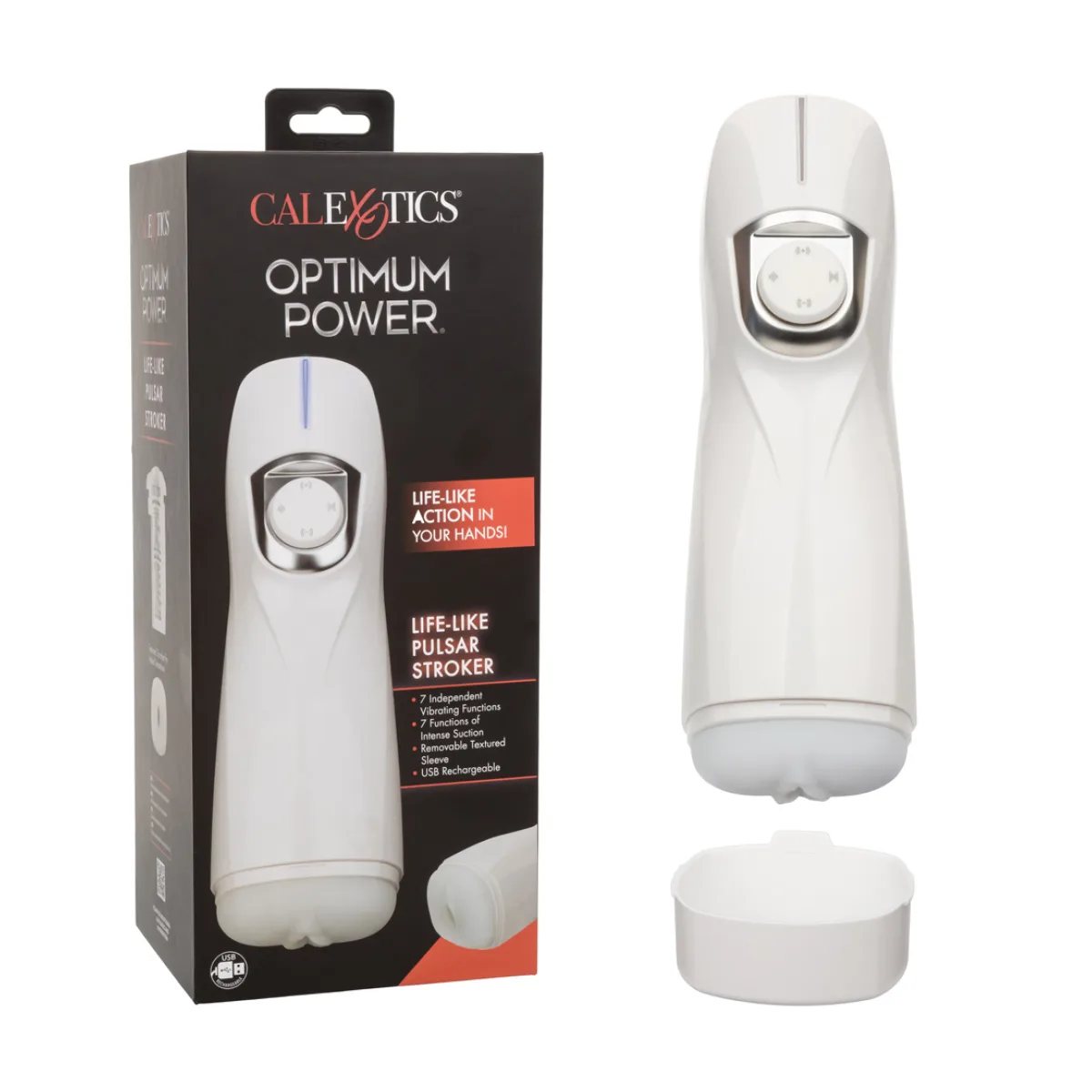 Optimum Power Lifelike Pulsar Stroker - White realistic male masturbator - main image