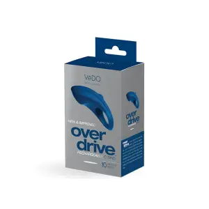 Over Drive Plus Rechargeable Cock Ring - Blue - rechargeable vibrating cock ring - main product image