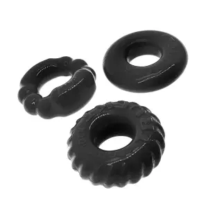 Bonemaker 3-Pack Boner Rings - Black - cock ring - product image 3