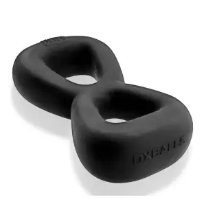 Oxballs Boomerang Double-Ring Cockring 16 Boomerang Double-Ring Cockring & Nut-Tugger Black - cock ring - product image 6