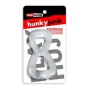 Oxballs Boomerang Double-Ring Cockring 17 Boomerang Double-Ring Cockring & Nut-Tugger Clear Steam - cock ring - main product image