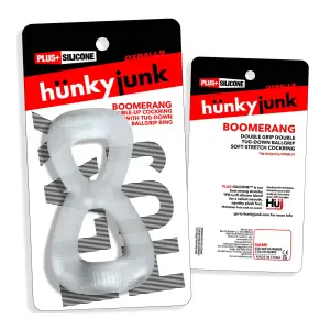 Oxballs Boomerang Double-Ring Cockring 18 Boomerang Double-Ring Cockring & Nut-Tugger Clear Steam - cock ring - product image 2
