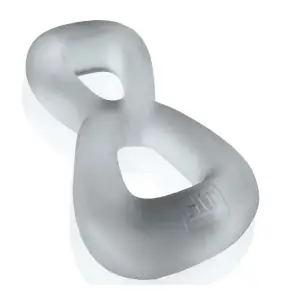 Oxballs Boomerang Double-Ring Cockring 19 Boomerang Double-Ring Cockring & Nut-Tugger Clear Steam - cock ring - product image 3