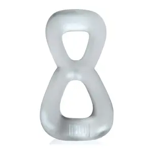 Oxballs Boomerang Double-Ring Cockring 20 Boomerang Double-Ring Cockring & Nut-Tugger Clear Steam - cock ring - product image 4