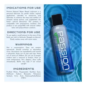Passion Natural Water Based Lubricant 4 Oz packaging or alternate view 2
