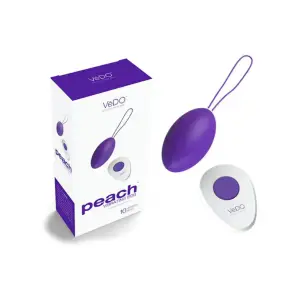 Peach Vibrating Egg - Into You Indigo - remote control egg vibrator - product image 4