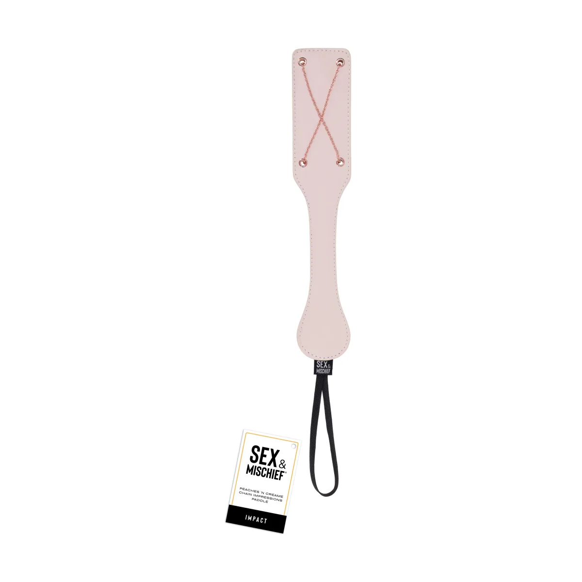Peaches 'N Creame Chain Impressions Paddle - Peach spanking paddle - main product image