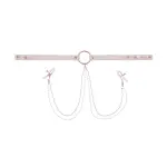 Peaches N Creame Collar With Nipple Clamps - Pink nipple clamps - main image