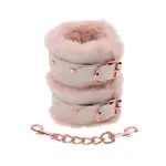 Peaches N Creame Fur Handcuffs - Pink bondage cuffs - main image
