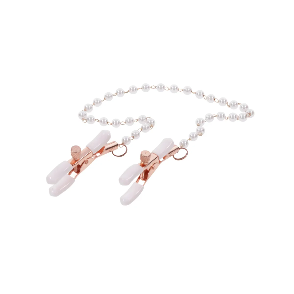 Peaches N Creame Pearl Nipple Clamps - Pink nipple clamps - main image
