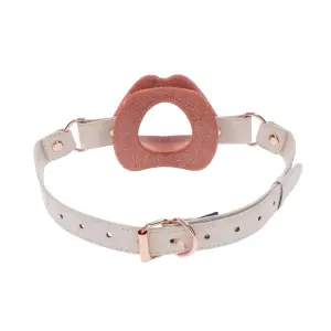Peaches N Creame Silicone Lips - Pink ball gag - alternate angle