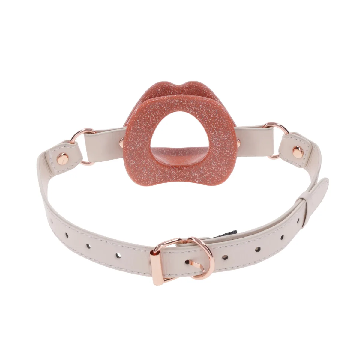 Peaches N Creame Silicone Lips - Pink ball gag - alternate angle