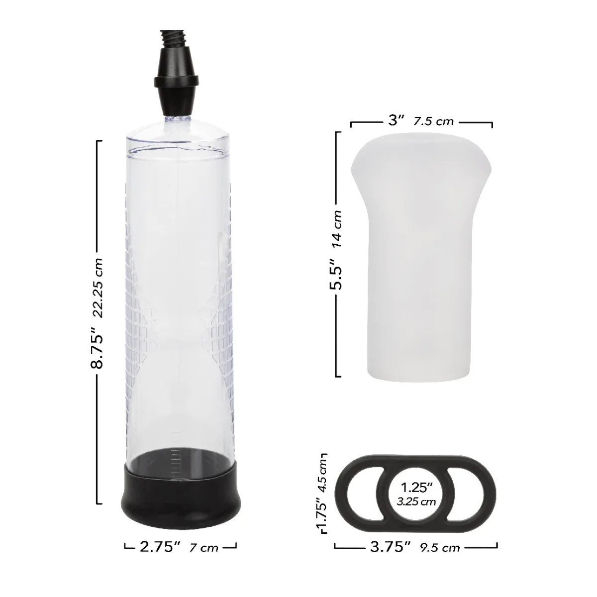 Peak Edging Kit - Black/clear penis pump - main image