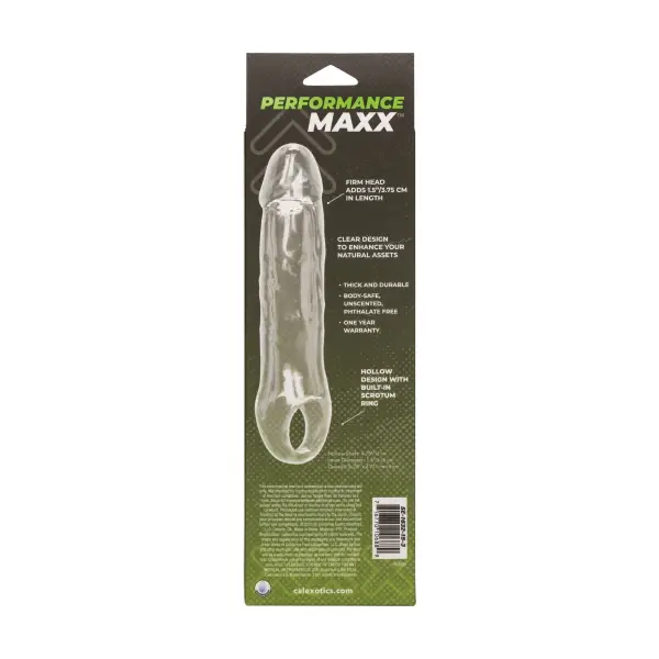 Performance Maxx Clear Extension penis extender sleeve with cock ring - alternate angle