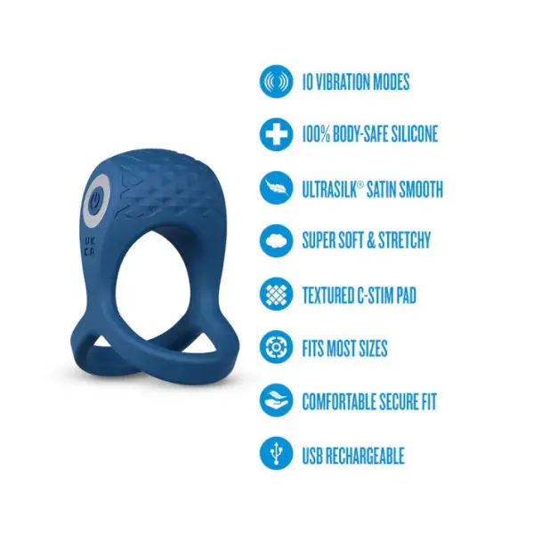 Performance Plus - Dual Flex Pro - Blue - cock ring with vibrator - product image 3