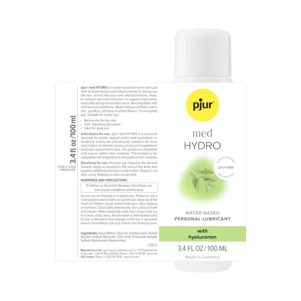 Pjur Med Hydro Glide - 3.4 fl oz / 100ml packaging or alternate view 2
