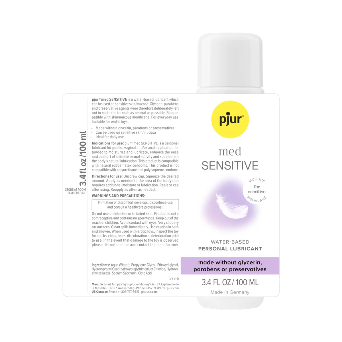 Pjur Med - Sensitive Glide - 3.4 fl oz 100ml packaging or alternate view 2