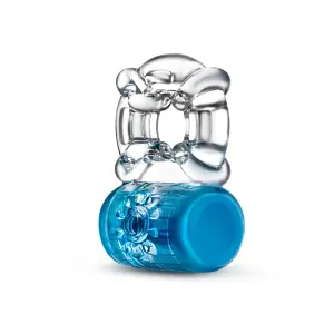 Play With Me - Pleaser Rechargeable C-Ring - Blue - vibrating penis ring - product image 6