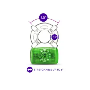 Play With Me Pleaser Rechargeable C-Ring Neon-Green - rechargeable vibrating cock ring - product image 4