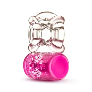 Play With Me Pleaser Rechargeable C-Ring Pink - pink vibrating cock ring - product image 2