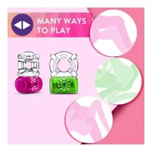 Play With Me Pleaser Rechargeable C-Ring Pink - pink vibrating cock ring - product image 3