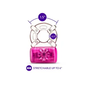 Play With Me Pleaser Rechargeable C-Ring Pink - pink vibrating cock ring - product image 4