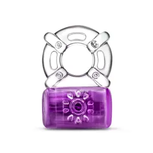 Play With Me - Pleaser Rechargeable C-Ring - Purple - rechargeable vibrating cock ring - product image 6