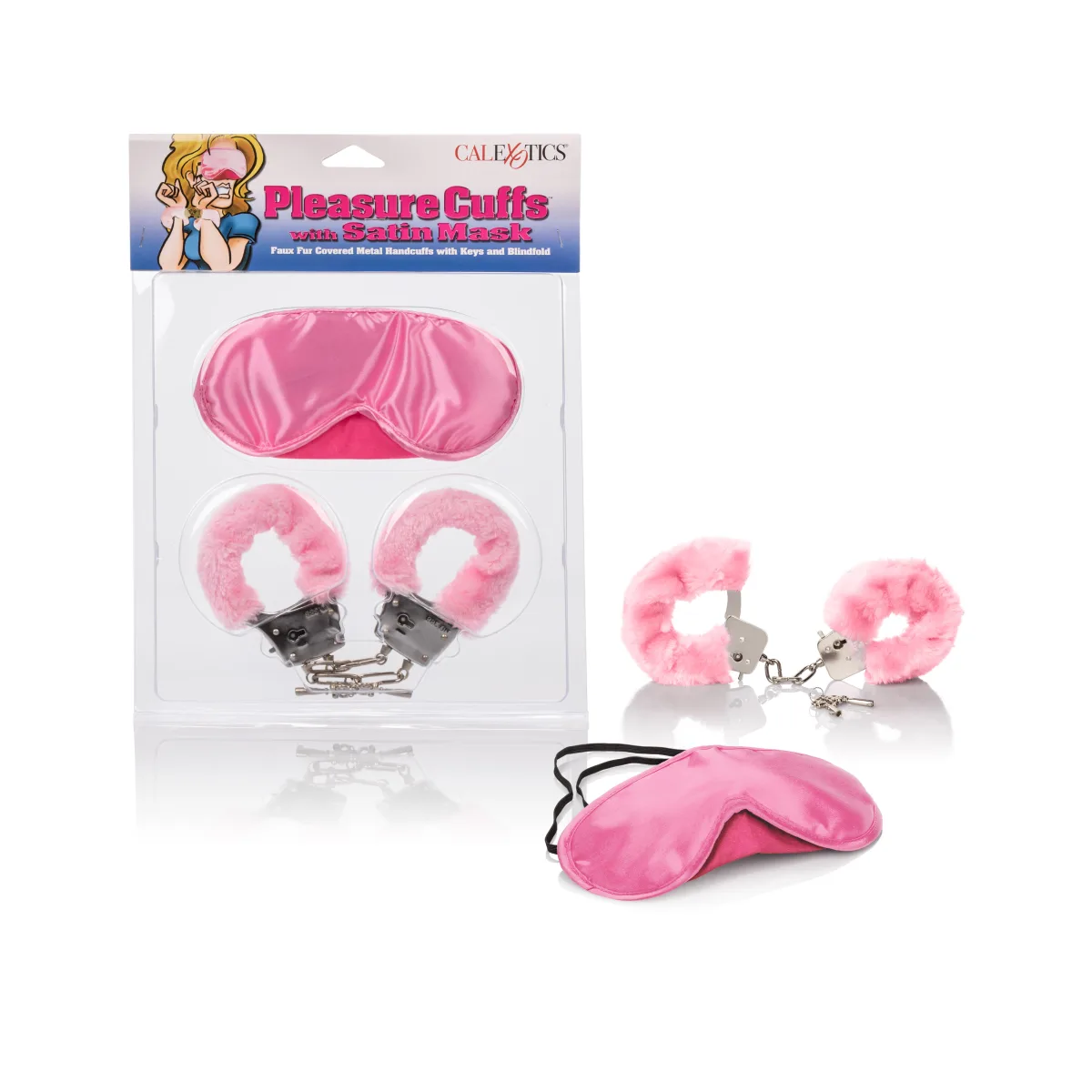 Pleasure Cuffs With Satin Mask - bondage cuffs - main product image