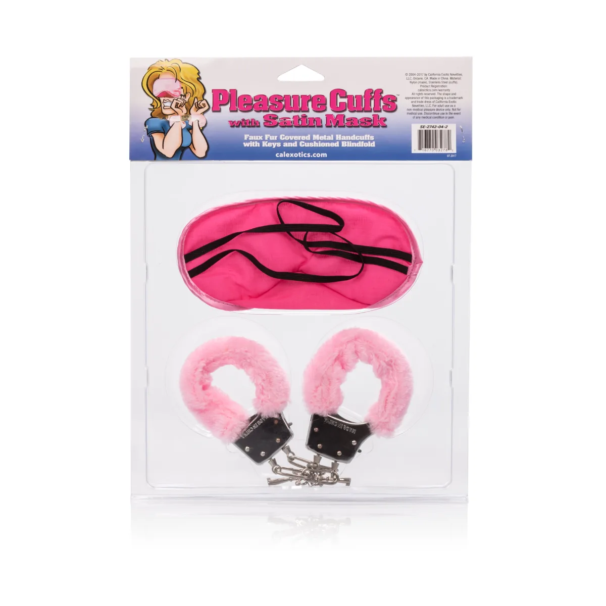 Pleasure Cuffs With Satin Mask - bondage cuffs - product image 2