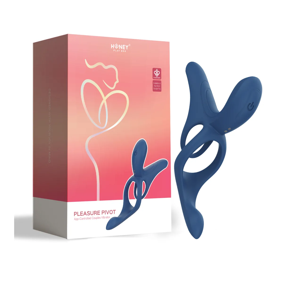 Pleasure Pivot - App Controlled - Couples Vibrator - Navy Blue - view 2