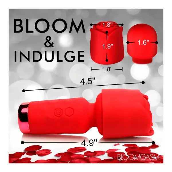 Pleasure Rose-Petite Mini Silicone Rose Wand - Red - view 4