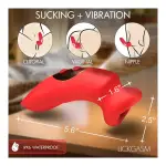 Plump Kiss Sucking and Vibrating Clitoral Stimulator - Red clitoral vibrator - main product image