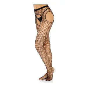 Plus Grey Industrial Net Suspender Hose - One Size - Black sexy lingerie - product image 2