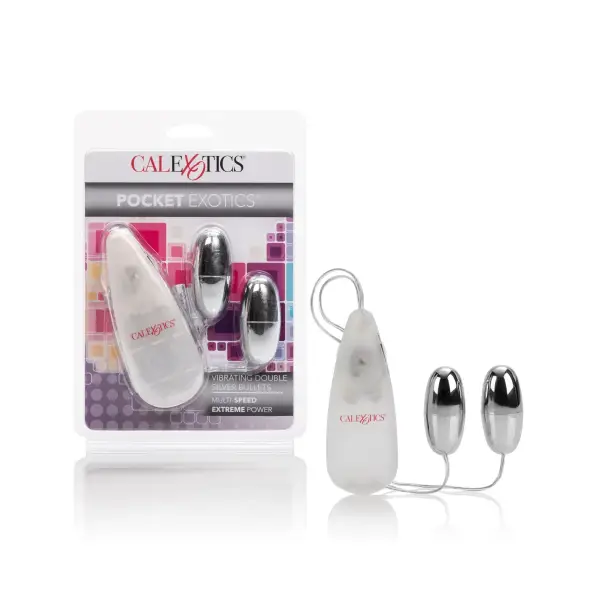 Pocket Exotics Vibrating Double Silver Bullets 3 Pocket Exotics Vibrating Double Silver Bullets – vibrator bullet – view 4
