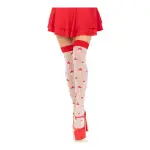 Polka Dot Mushroom Thigh High - One Size - White/red sexy lingerie stockings - main product image