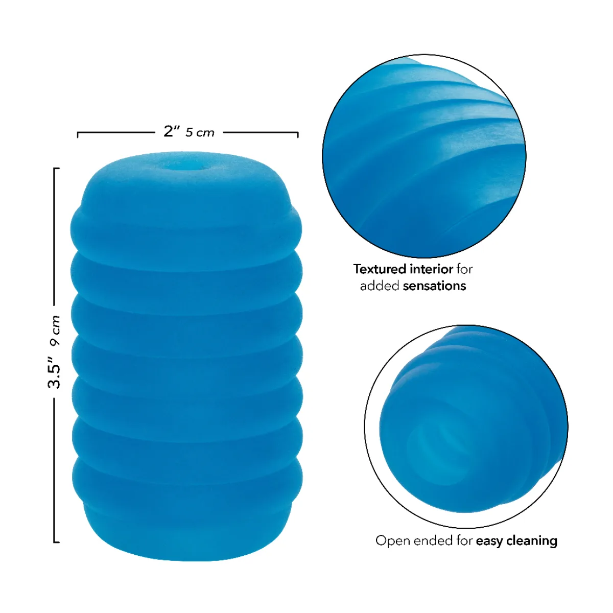 Pop Sock Ribbed - Blue male stroker - main image