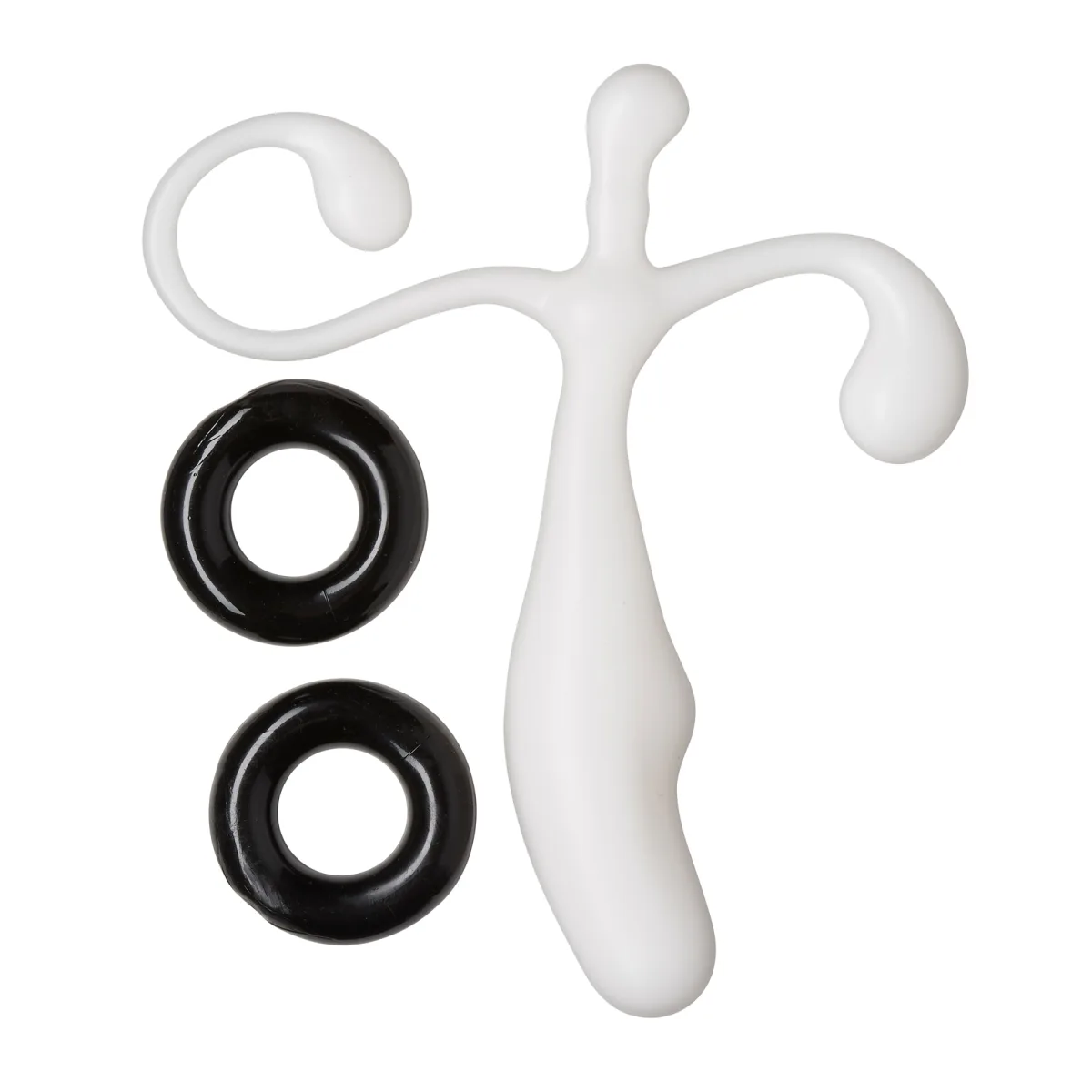Prostate Stimulator Kit White W/c Rings prostate massager toys - alternate angle