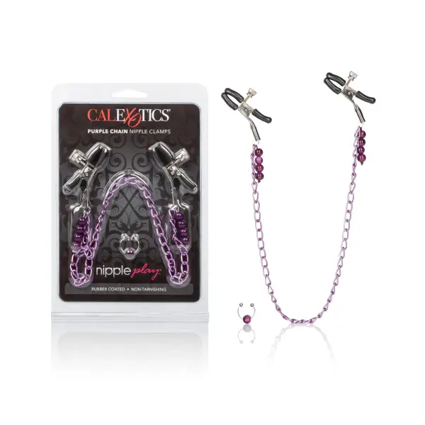 Purple Chain Nipple Clamps 2 Purple Chain Nipple Clamps nipple clamps / teasers - product detail