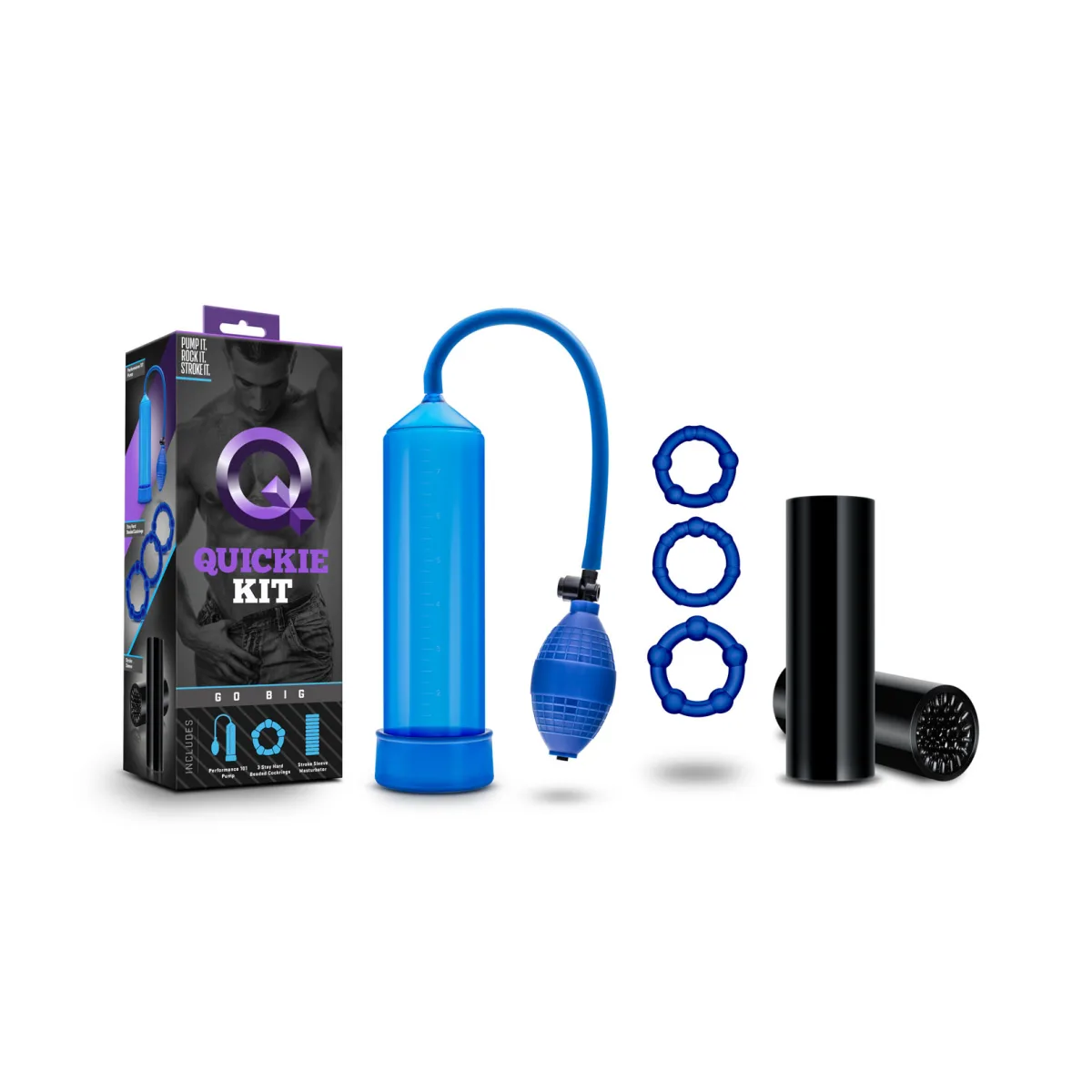 Quickie Kit - Go Big - Blue - sex toys for couples - main product image