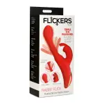 Rabbit Flick Flicking Silicone Rabbit Vibrator - Red – rotating rabbit vibrator