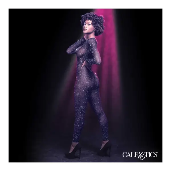 Radiance Crotchless Full Body Suit - One Size - Black crotchless lingerie - alternate product image
