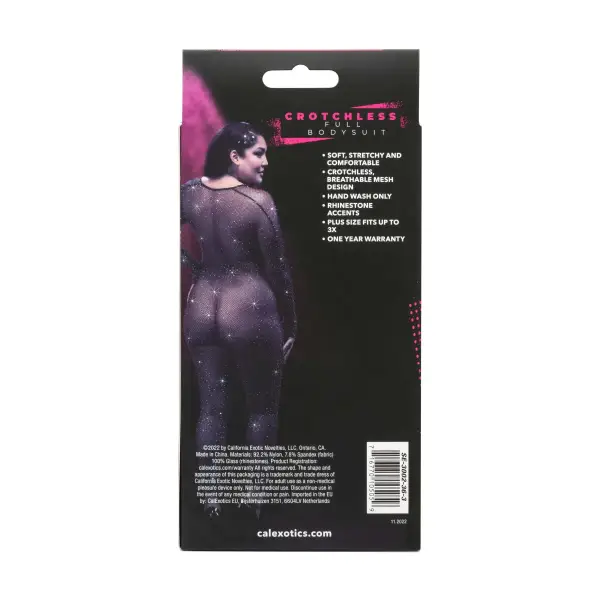 Radiance Crotchless Full Body Suit - Queen - Black crotchless lingerie - alternate product image