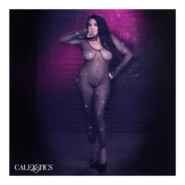 Radiance Crotchless Full Body Suit - Queen - Black crotchless lingerie - alternate product image