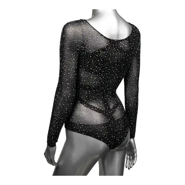 Radiance Long Sleeve Body Suit - One Size - Black teddy lingerie - alternate product image